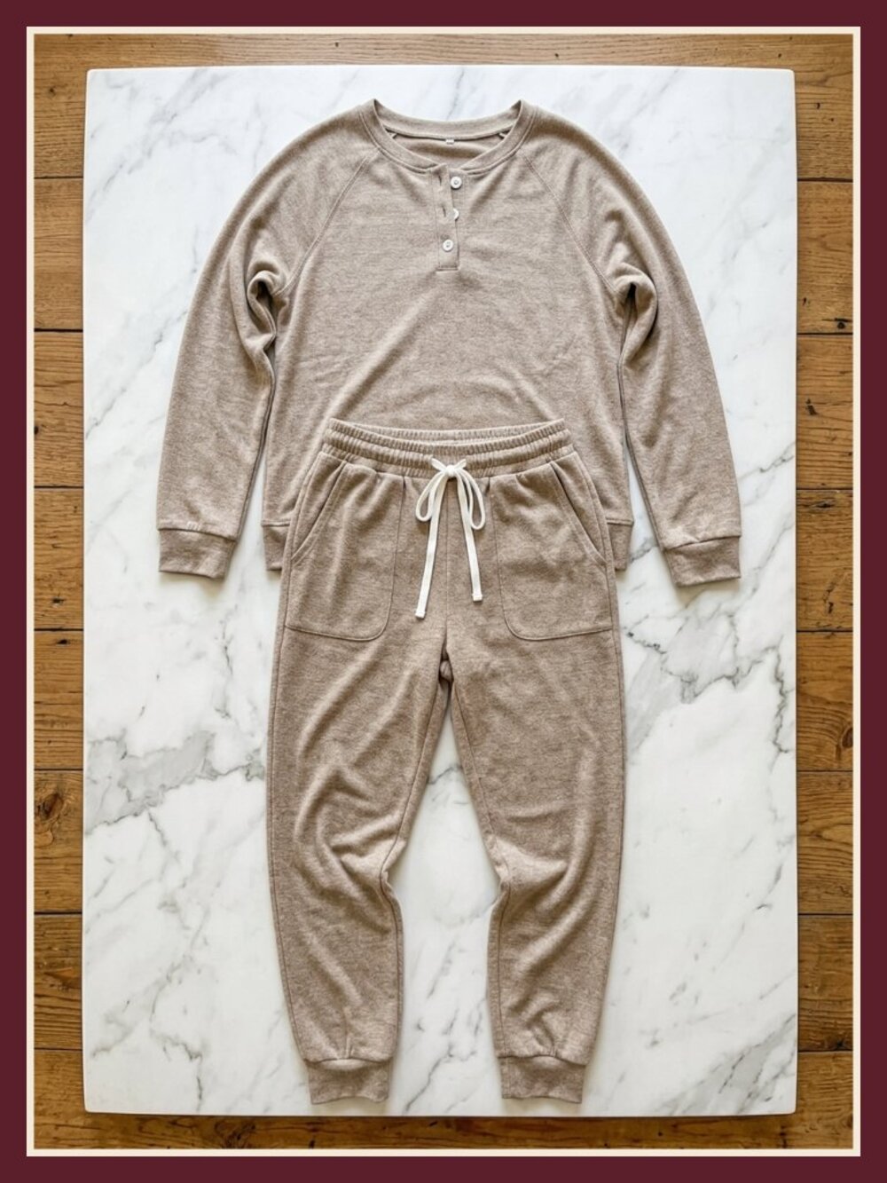 Women's Fleece Lounge Set Button Down Sweatshirt Drawstring Pants 2 Piece